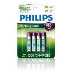 Philips dobíjecí baterie AAA 950mAh, NiMH - 4ks