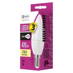 Emos LED žárovka Classic Candle, 6W/40W E14, teplá bílá, 470 lm