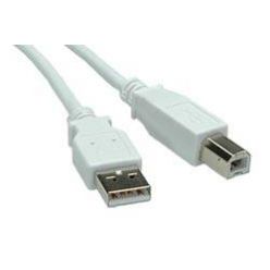 Kabel USB A-B 0,8m, kabel, šedý