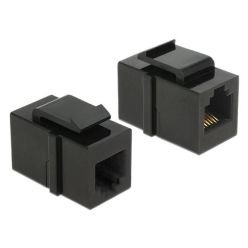 Delock Keystone Module RJ12 samice > RJ12 samice Cat.3, spojka, černá