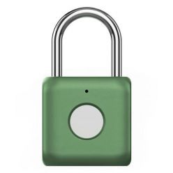 UODI visací zámek/ s otiskem prstu/ slitina zinku a oceli/ rozměr 33 x 58.8 x 15 mm/ IPX2/ váha 60 g/ micro USB/ zelený
