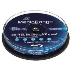 MediaRange BD-R DL disky, 50GB, 6x, 10ks, spindl