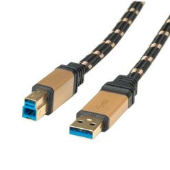 Roline Gold USB 3.0 propojovací kabel A-B, 3m