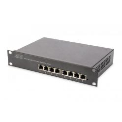 DIGITUS Gigabit Ethernet PoE přepínač 8 portů PoE, 10 palců, Napájení PoE 96 W