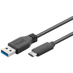 PremiumCord propojovací USB 3.0 kabel, USB-A -> USB-C, 3m, černý