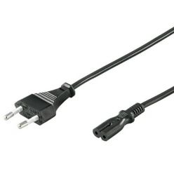 PremiumCord napájecí kabel pro notebooky 2pinový, délka 2m, černý
