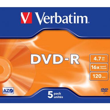 Verbatim DVD-R Matt Silver, 4.7GB, 16x, 5ks, jewel case