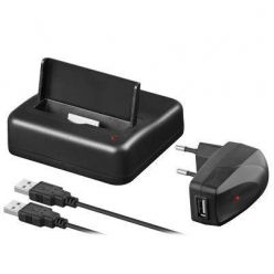 PremiumCord USB Dokovací a nabíjecí stanice pro iPhone 4/4S (s audiem), kabel USB, adaptér 230V