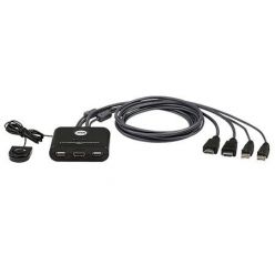 KVM přepínač (USB, HDMI) 2:1, 1080p60Hz, integrované kabely (CS22HF)