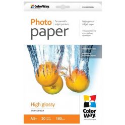 COLORWAY fotopapír/ high glossy 180g/m2, A3+/ 20 kusů