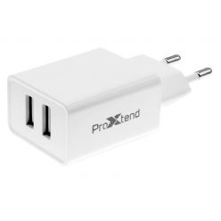 ProXtend nabíječka nástěnná USB-A - dual port (2x USB-A), 12W