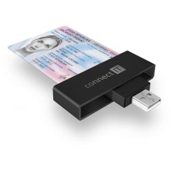 CONNECT IT USB čtečka eObčanek a čipových karet, ČERNÁ