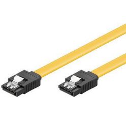 PremiumCord SATA III kabel, 30cm, kovové západky, žlutý