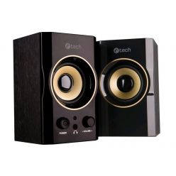 C-TECH SPK-11, 2.0 reprosoustava k PC, 5W RMS, černo-zlaté, napájení z USB