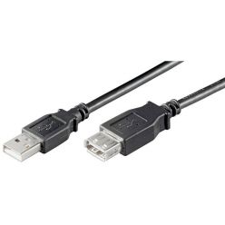 PremiumCord USB 2.0 kabel prodlužovací, A-A, 0.6m černý