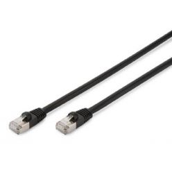 CAT 6 S-FTP outdoor patch cable, Cu, PE, AWG 27/7, length 1 m, black sheath color