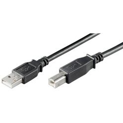 Goobay popojovací USB 2.0 kabel, Typ A -> B, 5m, stíněný, černý