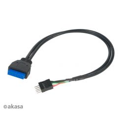 AKASA interní kabel z 19-pinového USB 3.0 na 9-pin USB 2.0, 30 cm