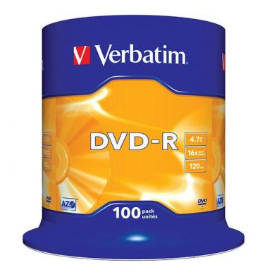 Verbatim DVD-R Matt Silver, 4.7GB, 16x, 100ks, spindle