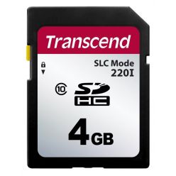 Transcend 4GB SDHC220I (Class 10) MLC průmyslová SDHC karta (SLC mode), 22R/20W