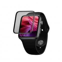 Ochranné tvrzené sklo FIXED 3D Full-Cover pro Apple Watch 44mm s aplikátorem, s lepením přes celý displej, černé