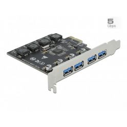 Delock interní USB 3.0 řadič, 4x externí port, PCIe