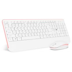 CONNECT IT Combo bezdrátová bílo-růžová klávesnice + myš, (+1x AAA +1x AA baterie zdarma), CZ layout