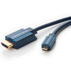 ClickTronic propojovací kabel z micro HDMI -> HDMI 1.4, 1m, zlacený