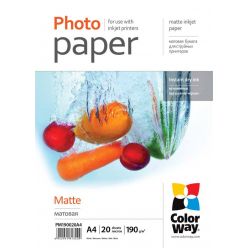 COLORWAY fotopapír/ matte 190g/m2, A4/ 20 listů