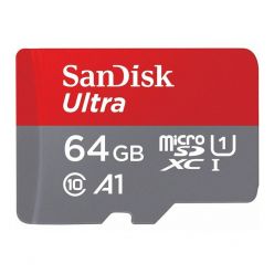 SanDisk Ultra 64GB microSDXC karta, UHS-I U1 A1 + adaptér
