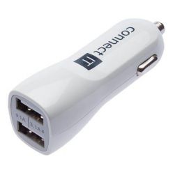 CONNECT IT PREMIUM nabíječka do auta 2x USB, 3.1A+1A, bílá