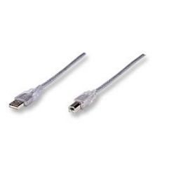 Kabel USB A-B 1,8m, kabel, transparentní
