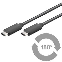PremiumCord USB 3.0 propojovací kabel USB-C -> USB-C, 1m, černý