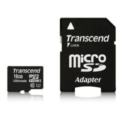 Transcend Ultimate 16GB microSDHC karta, Class 10, UHS-I, 600x + adaptér