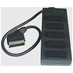 PremiumCord Adapter SCART-5xSCART F, kabel 0,5m