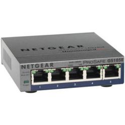 NETGEAR 5x10/100/1000 Desktop Plus Switch, GS105E