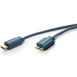 ClickTronic HQ OFC Kabel USB 3.1 konektor C/male - USB 3.0  Micro-B/male, modrý, 3m