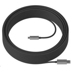 Logitech optický USB-3.1 propojovací kabel, 2x USB-C, 10m, černý