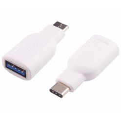 PremiumCord USB 3.0 OTG adaptér, USB-C -> USB-A female, bílý