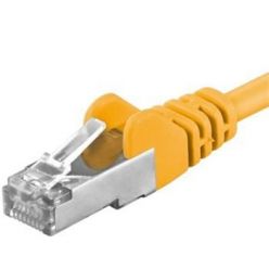 Premiumcord Patch kabel CAT6a S-FTP, RJ45-RJ45, AWG 26/7 0,5m, žlutá