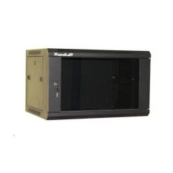 XtendLan 19" jednodílný nástěnný rozvaděč 6U, šířka 600mm, hloubka 450mm, skleněné dveře-kouřové sklo,nosnost 60kg,černý
