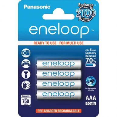 Panasonic eneloop, AAA, Ni-Mh, 4ks, 750mAh, 2100 cyklů