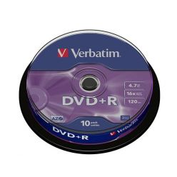 Verbatim DVD+R Matt Silver, 4.7GB, 16x, 10ks, spindle