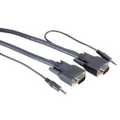 VGA+Audio kabel, MD15HD+jack3.5M - MD15HD+jack3.5M, 6m