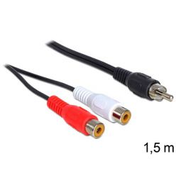 Delock kable RCA 2 x samice > RCA 1 x samec 1,5 m