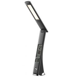 IMMAX LED stolní lampička Cuckoo/ 5W/ 200lm/ 5V/1A/ 3 stupně stmívání/ sklápěcí rameno/ možnost vypnutí LCD/ USB/ černá