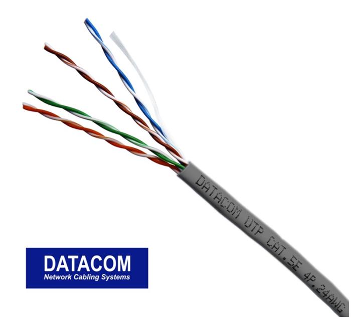 DATACOM UTP lanko CAT5E PVC 305m box šedý