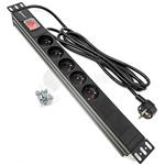 DATAWAY PDU-5-PP-3M, Napájecí panel 5x 230V, 1U, 19", M6, 3m