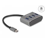 Delock 4 portový Hub USB 3.2 Gen 1 s konektorem USB Type-C – porty USB Typu-A nahoře