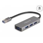 Delock 4-portový USB 3.0 hub, kovový